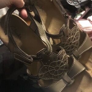 Clarks Brown Leather Sandals